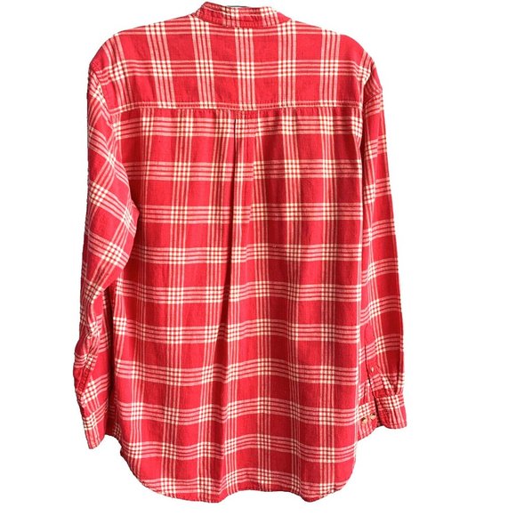 Christopher Rand Shirt Mens M Pink/White Check Stand Collar Button Up  Pockets - Picture 3 of 8